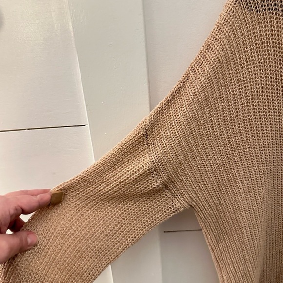 Lulus Woman Brown oversized knit sweater M acrylic bohemian shabby chic casual - Picture 7 of 14